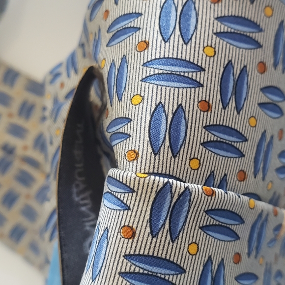Yves Saint Laurent (YSL) Blue Post Modern Patterned Tie - Vintage - Picture 7 of 7